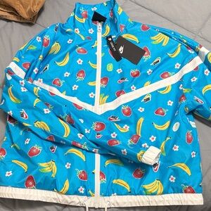 Nike Blue Fruit Print Bomber Jacket